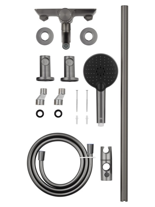 Смеситель для ванны с душевым гарнитуром, Wonzon & Woghand Click, WW-FE05L222-BGG цвет: графит