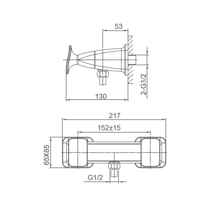 Смеситель для душа, Wonzon & Woghand Shakespeare, WW-654101-DG цвет: золото