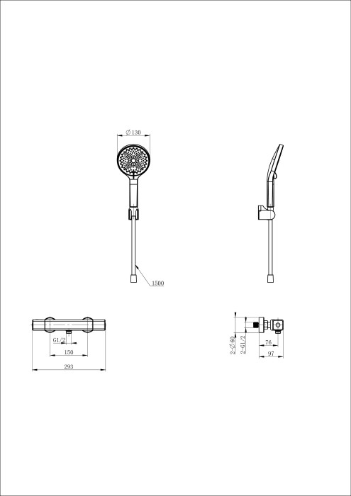 Смеситель для душа с термостатом, Wonzon & Woghand Stay, WW-B2016-A-BG цвет: золото