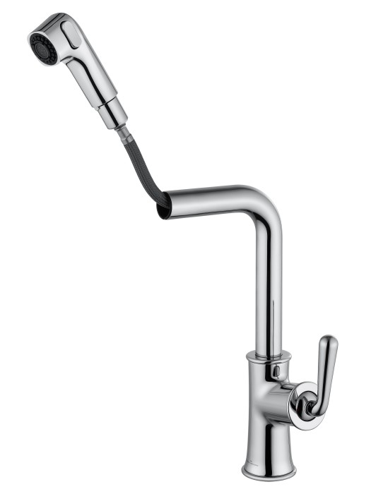 Смеситель для кухни с выдвижным изливом, Wonzon & Woghand, WW-88439008A-CR цвет: хром