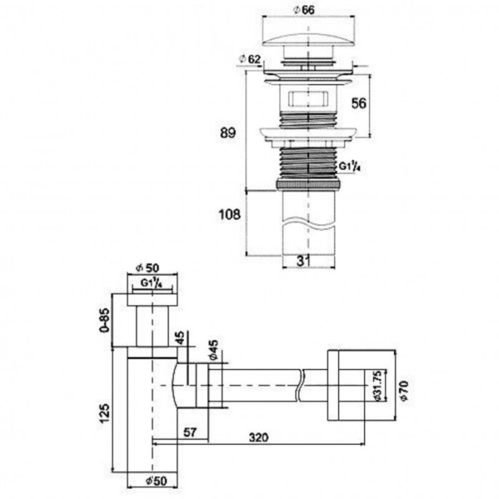 Сифон для раковины, хром, Boheme 609-2