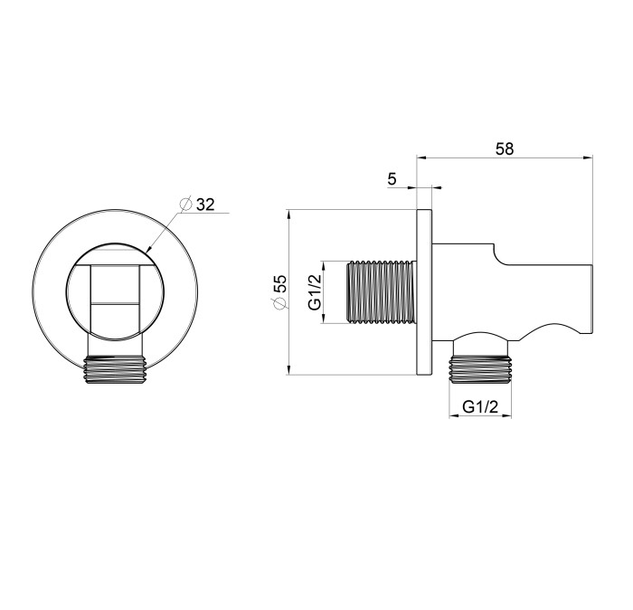 Шланговое подключение с держателем, Wonzon & Woghand, WW-HZ2319-BN цвет: никель