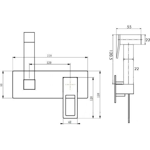 Гигеническая лейка со смесителем BlackUW Q Boheme 147-BUW