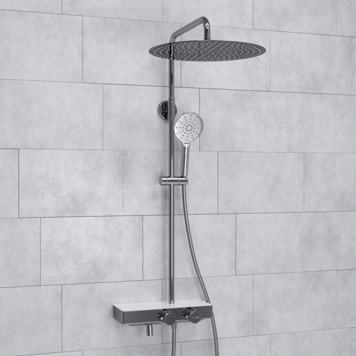 Душевая система с термостатическим смесителем WasserKRAFT арт. A113.117.127.CH Thermo