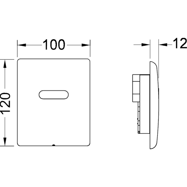 Панель смыва с инфракрасным датчиком, 6 v батарея, нерж. Сталь, сатин, planus urinal TECE арт. 9242350