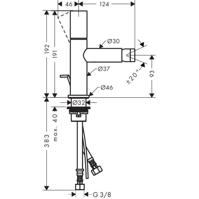 Смеситель для биде Uno Axor, полированное красное золото арт. 45200300