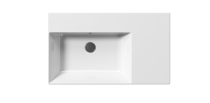 Подвесная раковина 80х47х16 см, глянцевая, санфарфор, Kube-x GSI арт. 9456111