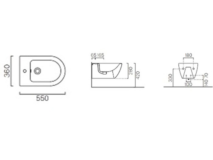 Биде подвисное 36х55 см, цвет creta matte, GSI Color-elements арт. 8865108