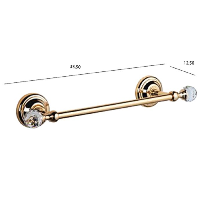 Полотенцедержатель 35,5 см, подвесной, Crystal золото с кристаллом swarovski, Tiffany World - TWCR014oro-sw