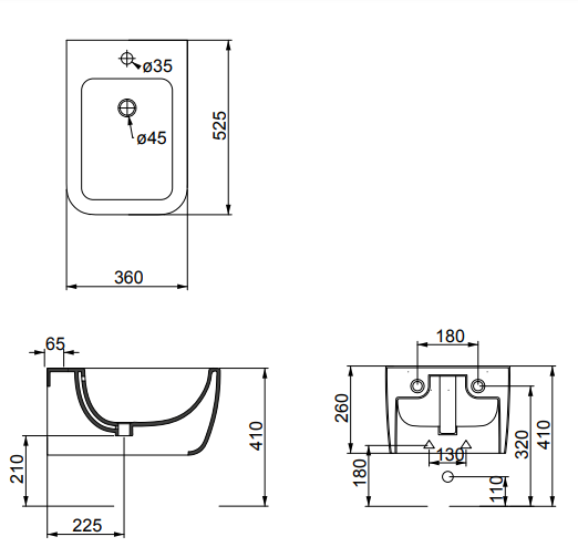 Биде подвесное голубой глянцевый, GSG Ceramic Design Brio, BRBISO022