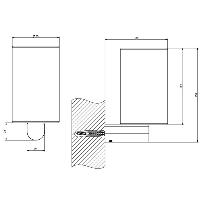 Стакан для зубных щеток подвесной, Gessi Rilievo, черный/хром арт. 59508#031
