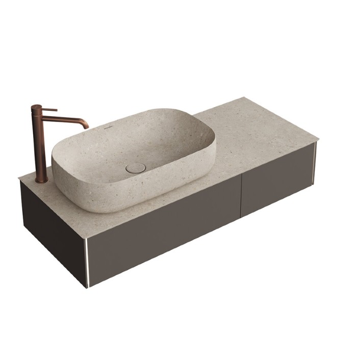 Тумба подвесная 120см, 2 ящика, Magica Kerama Marazzi, серый - MA.120.2\EGR.M