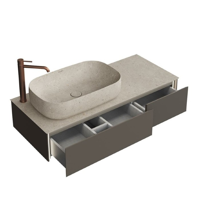 Тумба подвесная 120см, 2 ящика, Magica Kerama Marazzi, серый - MA.120.2\EGR.M