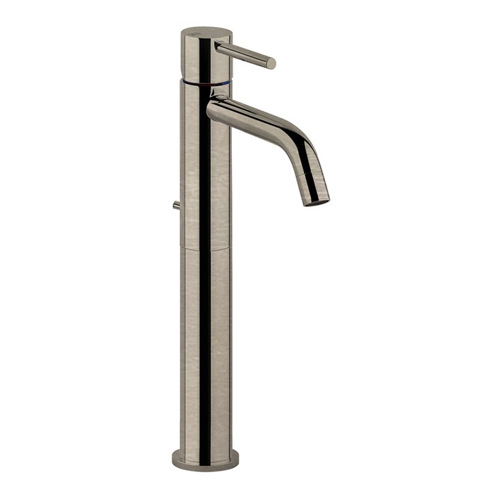 Смеситель для раковины, на 1 отв, высокий, с донным клапаном, Gessi Emporio Via tortona, finox brushed nickel арт. 18603#149