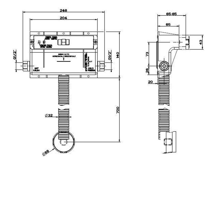 Встраиваемая часть смесителя для раковины, Gessi, арт. 20496#031
