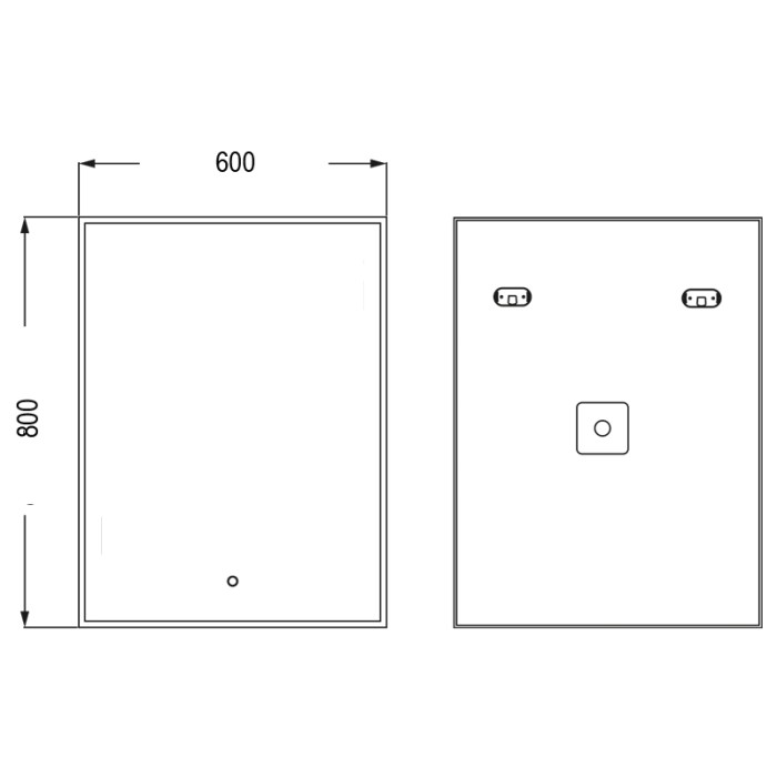 Зеркало 600х800 c подсветкой и диммером, сенсорный выключатель, Azario Алмина - ФР-1541