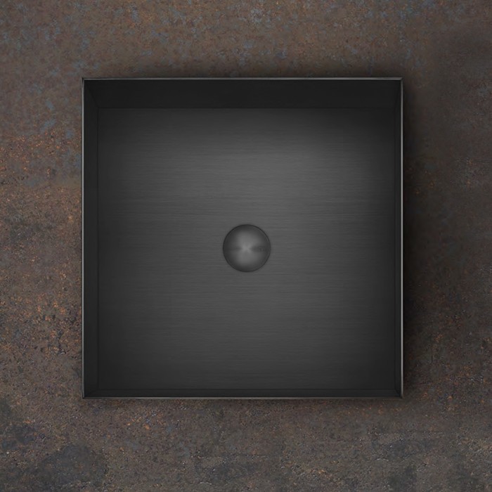 Раковина 40x40 см, без отв., для установки на столешницу, без перелива, нержавеющая сталь, Gessi 316, black metal brushed pvd арт. 54605#707