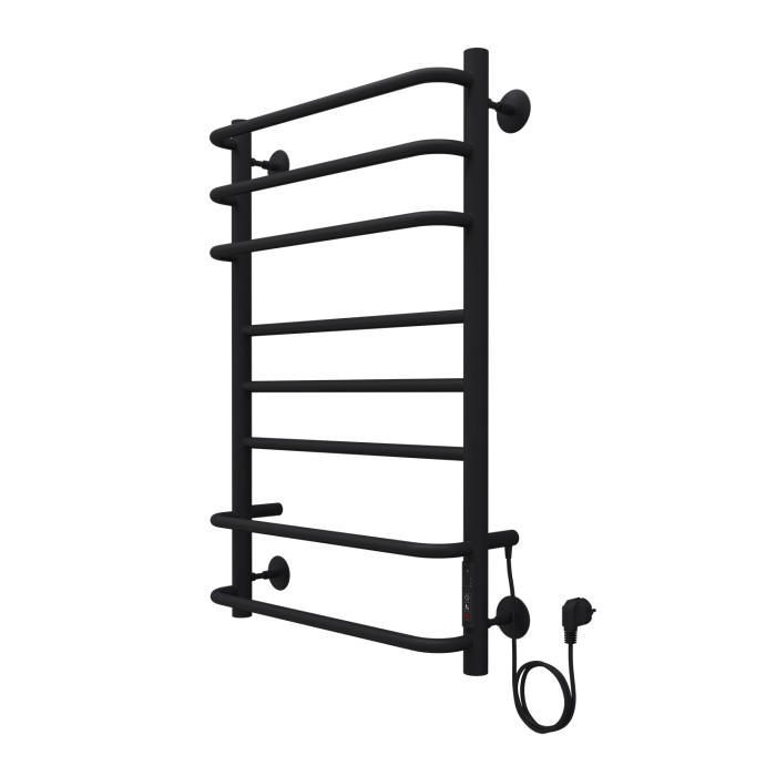 Полотенцесушитель электрический 500/800 8 секций, диммер справа, черный, Milan Azario - AZ90858B