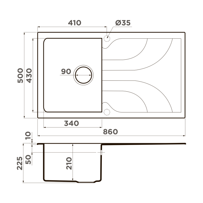 Кухонная мойка Omoikiri Yasugata 86-BE Tetogranit, цвет ваниль арт. 4993869