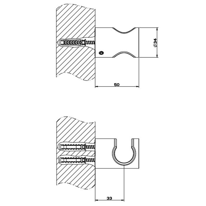 Держатель неподвижный для душевой лейки, Gessi 316, brushed black metal pvd арт. 54157#707