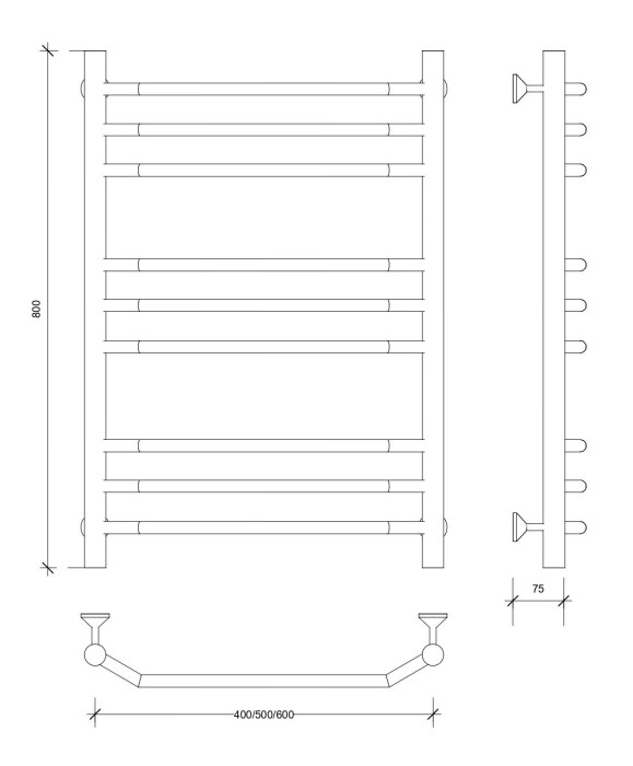 Полотенцесушитель водяной 80x60 Агата 3 (хром) Secado арт. 4603777444334