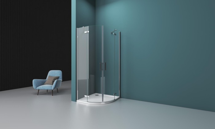 Душевой уголок 90x195 BelBagno, глянцевый хром, Kraft арт. KRAFT-R-2-90-C-Cr