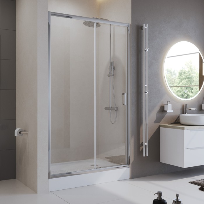 Душевая дверь в нишу 110x195 BelBagno, глянцевый хром, Uno-195 арт. UNO-195-BF-1-110-C-Cr