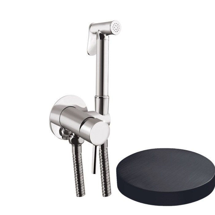 Внешняя часть гигиенического душа со смесителем, Giulini Shut off, ганметал арт. SH23EPCRNS