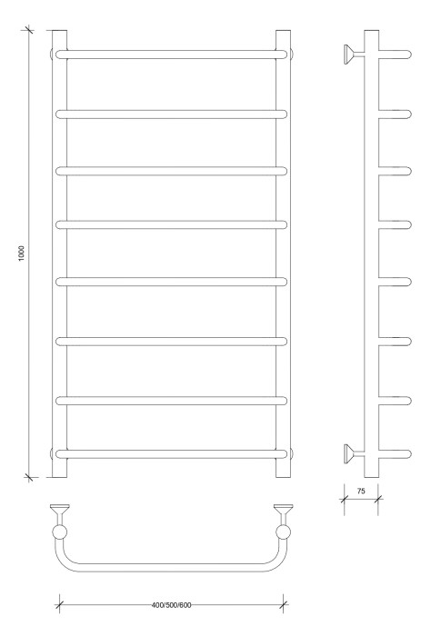 Полотенцесушитель водяной 100x50 Мерида 1 (хром) Secado арт. 4603759402703