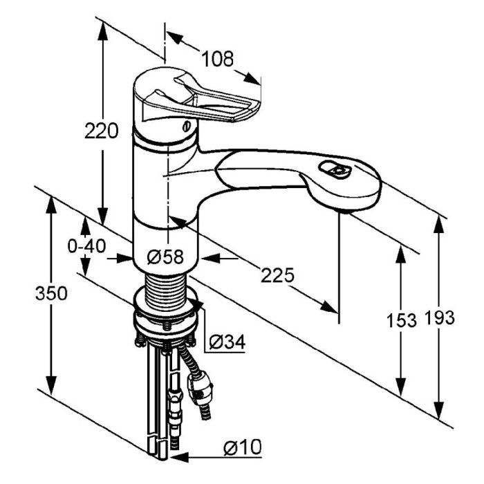 Однорычажный смеситель для кухни с выдвижным изливом, mx Kludi, хром - 399410562