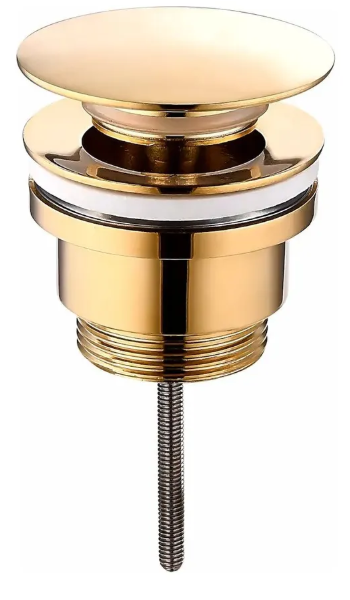 Донный клапан для раковины Lotis с переливом,  золото глянцевый арт. L1026