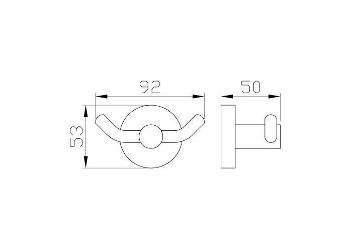 Двойной крючок для ванной, Wonzon & Woghand Easy, WW-8125 цвет: хром