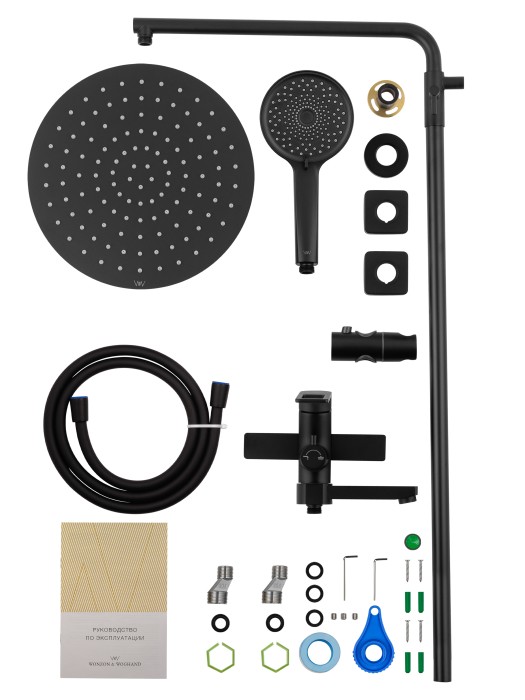 Душевая система, Wonzon & Woghand Frame, WW-88739010-MB цвет: черный