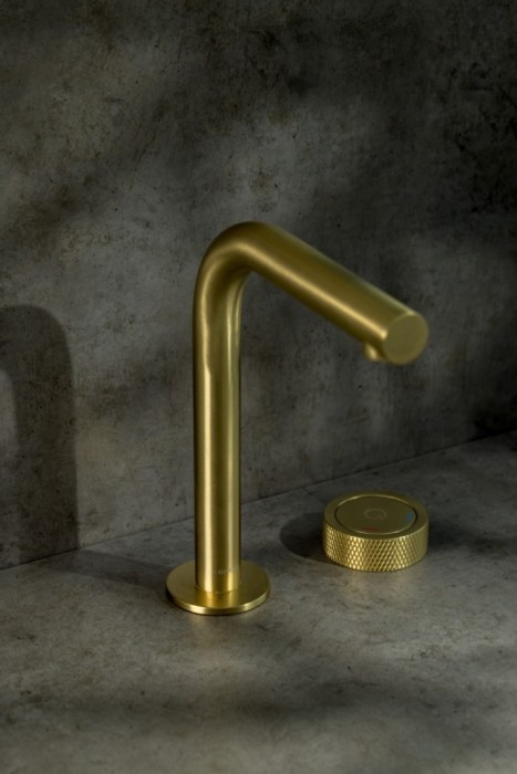 Смеситель автоматический для раковины на 2 отв. Matt gold, Boheme Tech - 158-MG