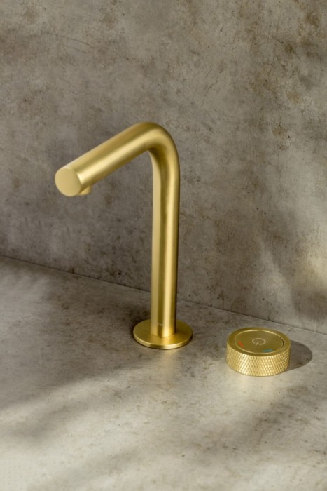 Смеситель автоматический для раковины на 2 отв. Matt gold, Boheme Tech - 158-MG