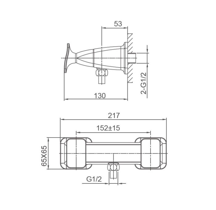 Смеситель для душа, Wonzon & Woghand Shakespeare, WW-654101-CR цвет: хром