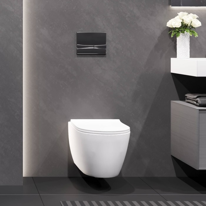 Инсталляция для скрытого монтажа унитаза, клавиша смыва F3 хром глянец, BERGES Novum арт. 040253