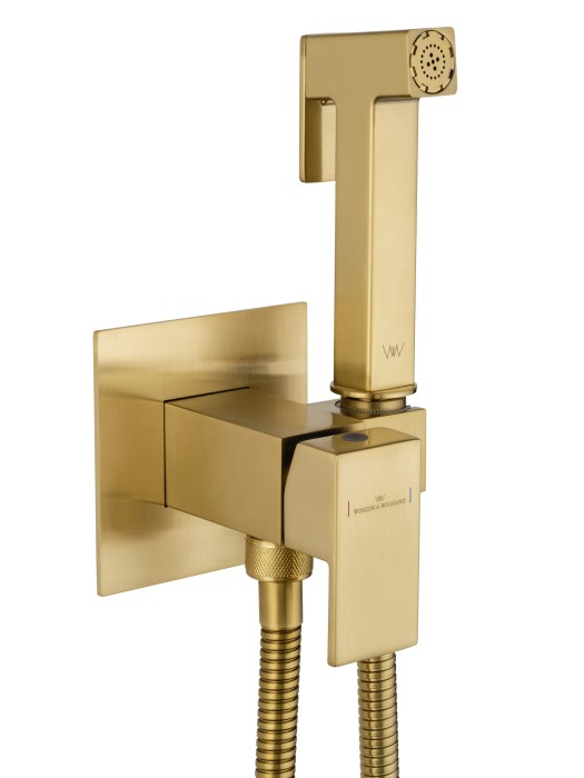Смеситель с гигиеническим душем встраиваемый, Wonzon & Woghand, WW-88829903-BG цвет: золото