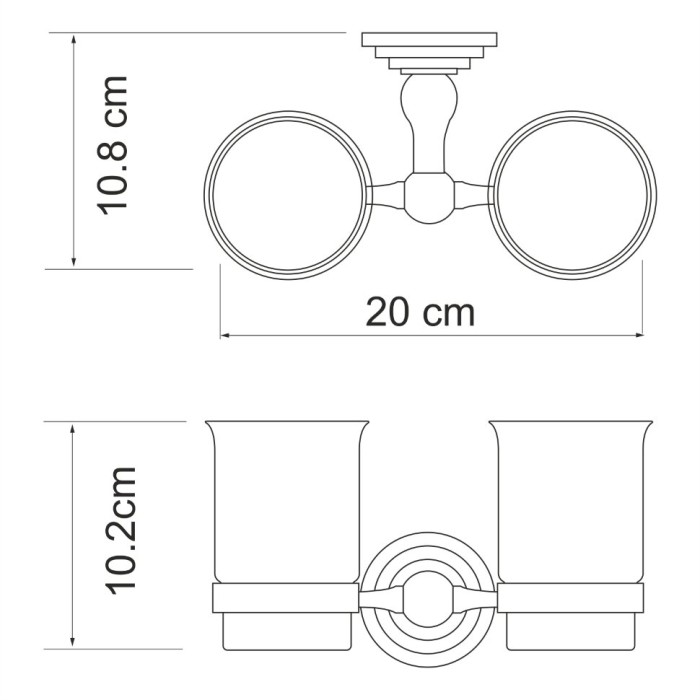 Подстаканник двойной WasserKRAFT Ammer К-7000 арт. K-7028D