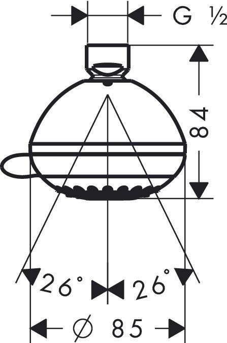 Верхний душ Multi Crometta 85 Hansgrohe, хром арт. 28425000