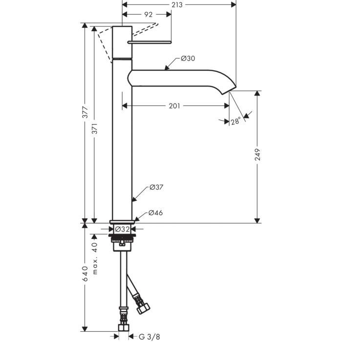 Смеситель для раковины Uno Axor, хром арт. 38034000