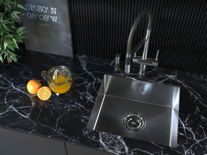 Мойка для кухни нержавеющая 480х440мм Paulmark WESER, брашированная нерж.сталь - PM804844-BS