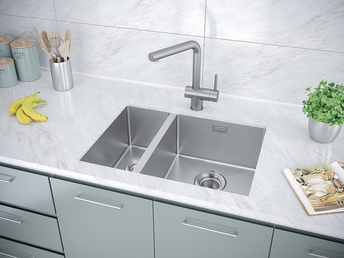 Мойка для кухни нержавеющая 590х440мм Paulmark ANNEX, брашированная нерж.сталь, правая - PM545944-BSR