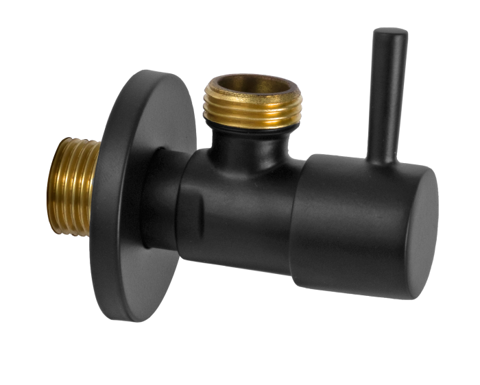 Запорный вентиль 1/2*1/2 черный матовый, Remer, 128L1212NO