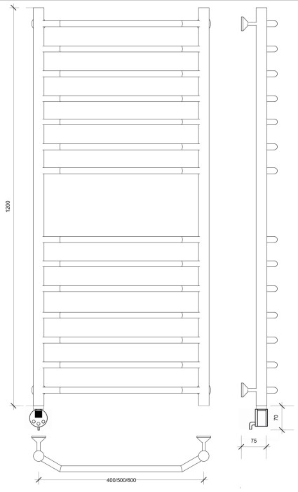 Полотенцесушитель электрический 120x60 Агата 4 Secado арт. 4673739232187