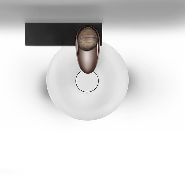 Смеситель для раковины дизайнерский, на 1 отверстие, Gessi Equilibrio, медь арт. 52001#030 52002#695