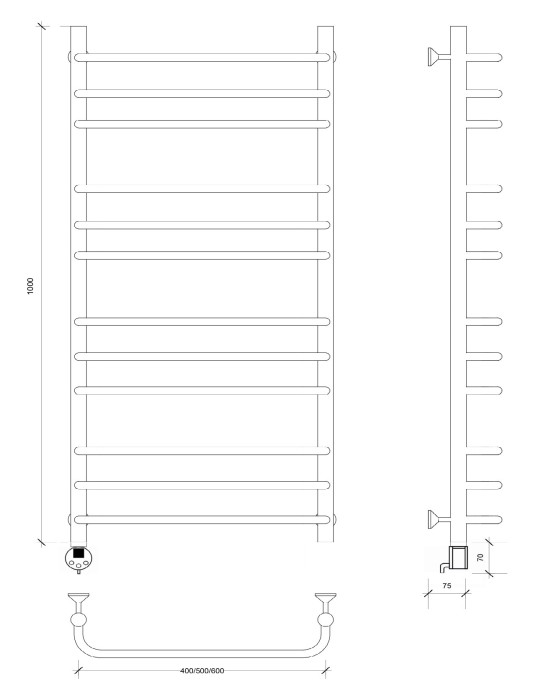 Полотенцесушитель электрический 100x50 Мерида 3 Secado арт. 4673739236543
