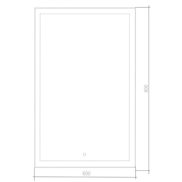 Зеркало 600х800 c подсветкой и диммером, сенсорный выключатель, Azario Сантана - ФР-00002163