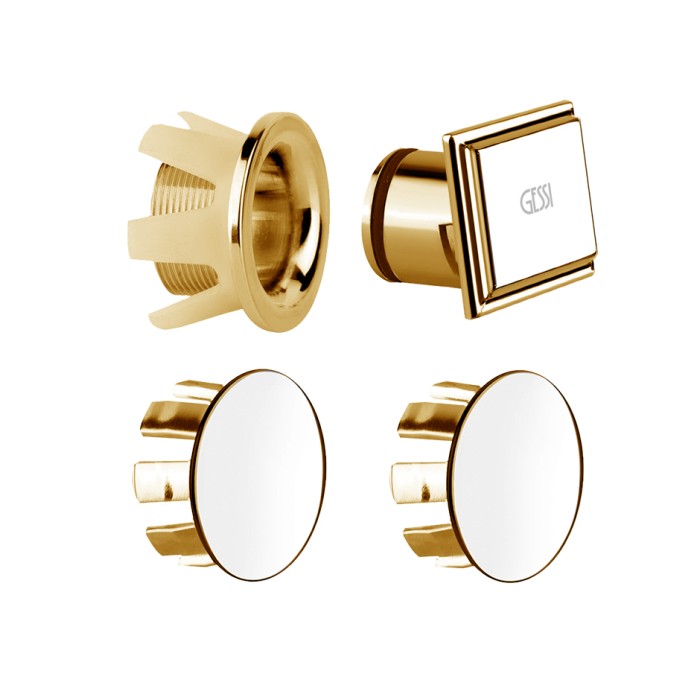 Пробка для перелива с пробками для боковых отверстий для арт. 46755, Gessi Eleganza, gold ccp арт. 46765#080