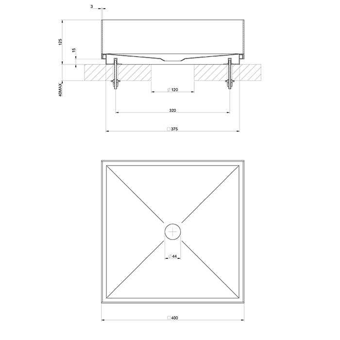 Раковина 40x40 см, без отв., для установки на столешницу, без перелива, нержавеющая сталь, Gessi 316, copper brushed pvd арт. 54605#708